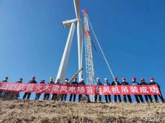 华电集团创国内超100米风机分体吊装先河